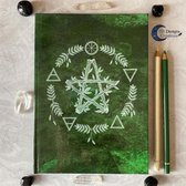 A5 Blanco Hardcover Notitieboek - Pentagram Elementen Magie - Book of Shadows - Heksen Spreuken boek - Journal