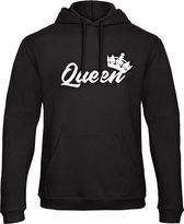 King / Queen Hoodie Royal (Queen - Maat L) | Koppel Cadeau | Valentijn Cadeautje voor hem & haar