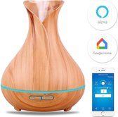 Smart Aroma Diffuser – Luchtbevochtiger met Bluetooth en Wifi – Vernevelaar met LED Verlichting – Werkt met Google Home - 500ml