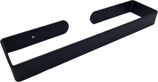 Handdoekrek - Handdoekstang - Handdoekrek badkamer - Handdoekhouder - Zwart - RVS - Zelfklevend of schroeven