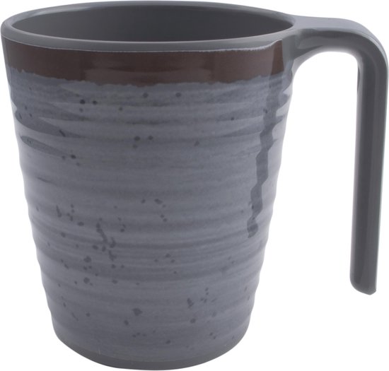 Bo-Camp - Mok - Halo - L - Melamine - 4 Stuks - Grijs van Merkloos — afbeelding 2
