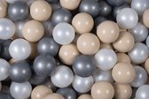 MeowBaby® Ballenbakballen set 300 ballenbak ballen - Beige, Wit Pearl, Zilver