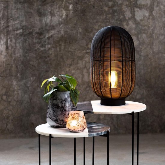 Light & Living Ophra tafellamp - draadlamp - 40 cm hoog - E27 - zwart