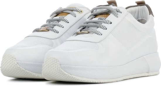 Fred de la Bretoniere Mannen Leren Lage sneakers / Damesschoenen 101010213  - Wit - Maat 41 | bol.com