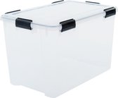 IRIS Airtight Box Opbergbox - Luchtdicht - 70L - Kunststof - Transparant/Zwart