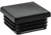 Insteekdop - meubeldop vierkant - 25 X 25 mm - polyamide zwart X 12 stuks