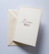 Luxe wenskaarten met rosé goudfolie – “Dream big” – set 3 dubbele kaarten – incl enveloppen