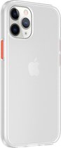 Kwaliteitsvolle hybride hardcase iPhone 12 / iPhone 12 Pro - transparant / rood