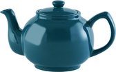 Price en Kensington - Theepot - 6 pers. - Niet zwaar - Handvat blijft koud - 1u warm - Aardewerk - Blauwgroen - 1.1 L - Ø 12 cm