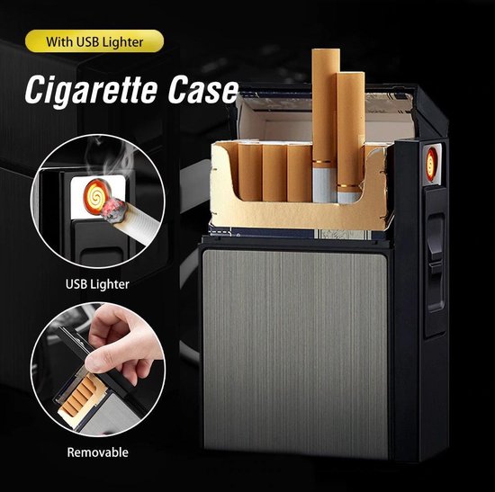 boîte à cigarettes |porte-cigarette | Boîte à cigarettes avec briquet |  boîte à... | bol.com