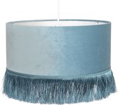 Clayre & Eef Hanglamp Ø 35*25 cm E27/max 1*60W Blauw Kunststof Rond Hanglamp Eettafel