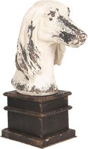 Clayre & Eef Decoratie Hond 33*18*45 cm Wit Kunststof Decoratief Figuur Decoratieve Accessoires Woonaccessoires