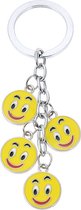 Melady Sleutelhanger Geel Metaal Smiley Sleutelhanger met Koord