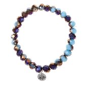 Melady Kralen Armband 8 mm Blauw Kunststof Rond Kralen Armband Dames Armbandjes Sieraden Dames