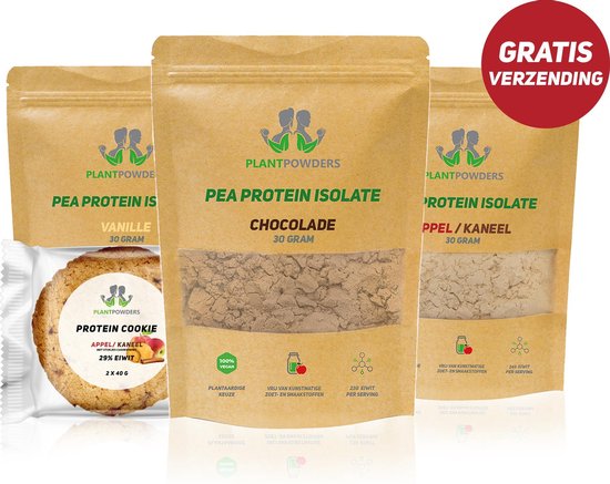 Plantpowders - Plantaardige Eiwitshake - Proteïne Poeder - Eiwitpoeder - Vegan Proteïne Shake - Protein Cookies - Proefpakket