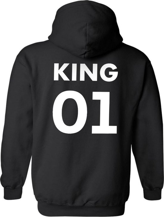 King 01 / Queen 01 Hoodie New (King - Maat 4XL) | Koppel Cadeau | Valentijn Cadeautje voor hem & haar