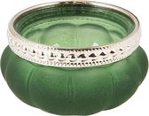 Theelichthouder FATIMA - Donker groen - Ø6 x h3,5 cm - Set van 2