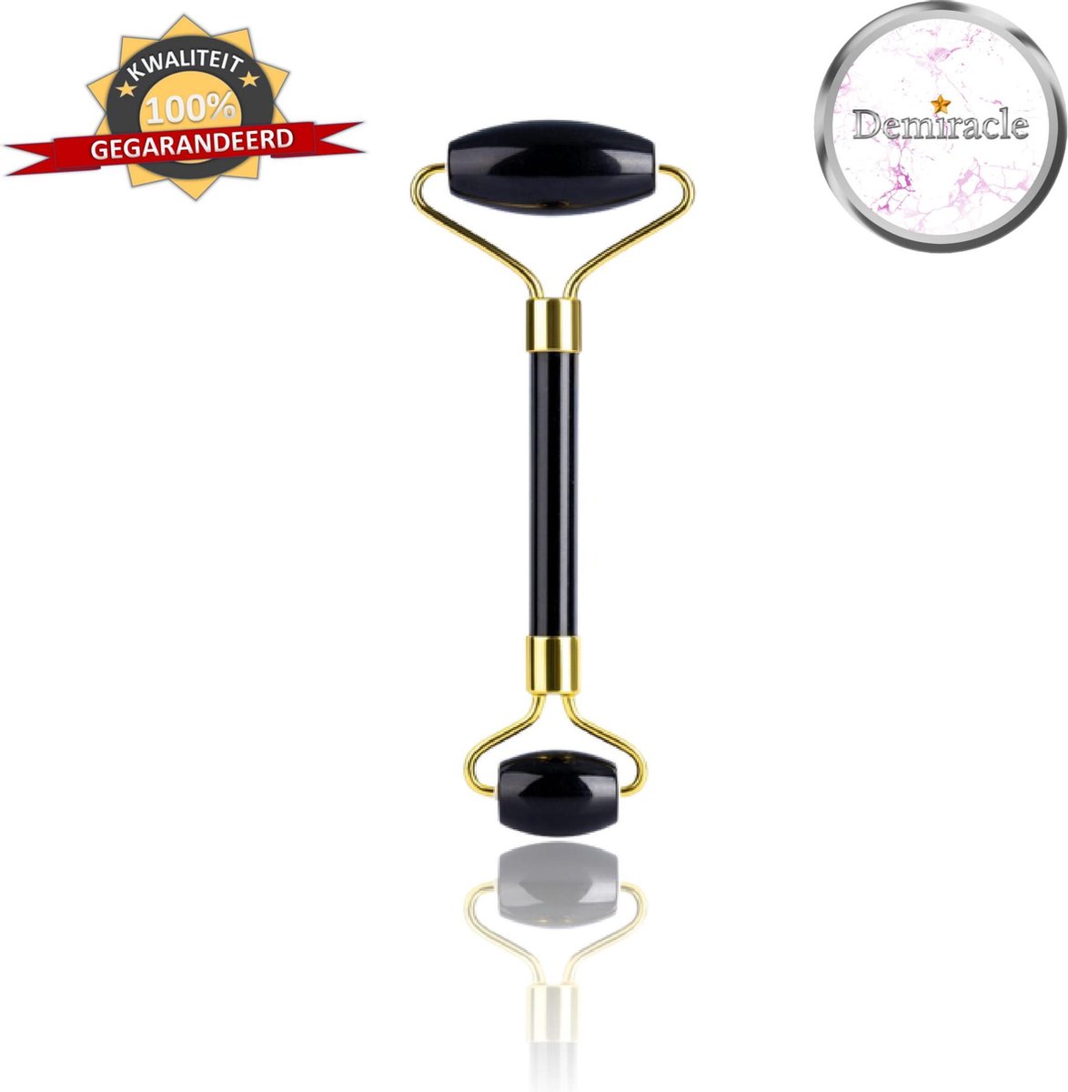 Demiracle Black Obsidian Face Roller - Valentijnsdag - Cadeau - Gezichtsroller - Massage Roller - Jade Roller - Zwart - Rimpelverwijdering - Ontspanning - Kwaliteit