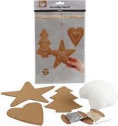 Faux Leather Kerstdecoraties, dikte 0,55 mm, naturel, 1set