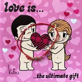 Love is...the ultimate gift - Gevouwen wenskaart met envelop - liefde 14x14 cm - incl. gratis armband - Bruiloft | Liefde | Valentijnskaart