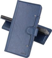 Booktype Wallet Cases - Pasjeshouder Telefoonhoesje - Portemonnee Hoesje - Geschikt voor Samsung Galaxy S21 Ultra - Navy