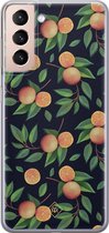 Samsung S21 Plus hoesje siliconen - Fruit / Sinaasappel | Samsung Galaxy S21 Plus case | multi | TPU backcover transparant