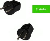 TQ4U standaard stekker zonder randaarde in kunststof | zwart | 2 STUKS