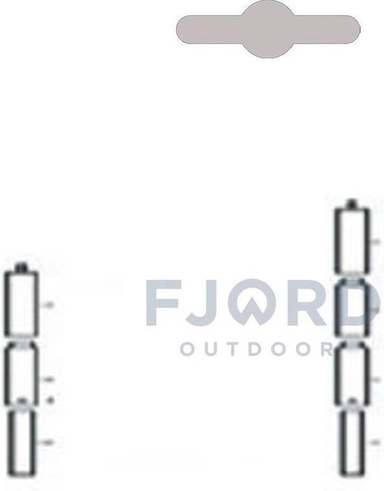 Campking Tussendeel met verjonging aluminium 25 mm 115 cm