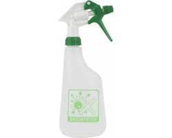 Sprayflacon met sprayer en schaalverdeling compleet 600ml desinfectie groen pictogram (605105)