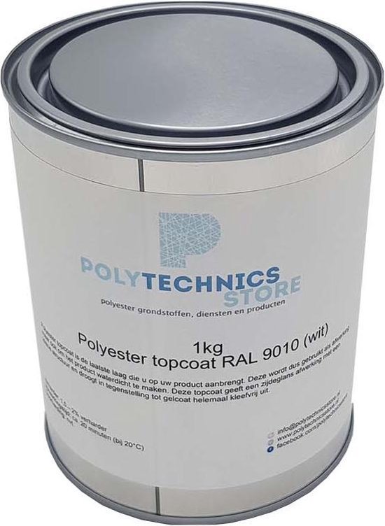 Opname Graan Punt Polyester Topcoat RAL 9010 (Zuiver wit) 1 kg - incl. MEPK Verharder - Polyester  Verf | bol.com