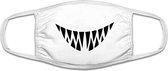 Monster teeth mondkapje | monster | gebit | tanden | tandarts | gezichtsmasker | bescherming | bedrukt | logo | Wit mondmasker van katoen, uitwasbaar & herbruikbaar. Geschikt voor