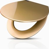 SpoilD - Gouden Toiletbril /goud kleur - O Shape - Soft Close WC bril - 1- Click verwijderen - Universeel