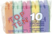 Schuurspons Top Ten met greep assorti kleuren ca. 85x70x45 mm set à 10