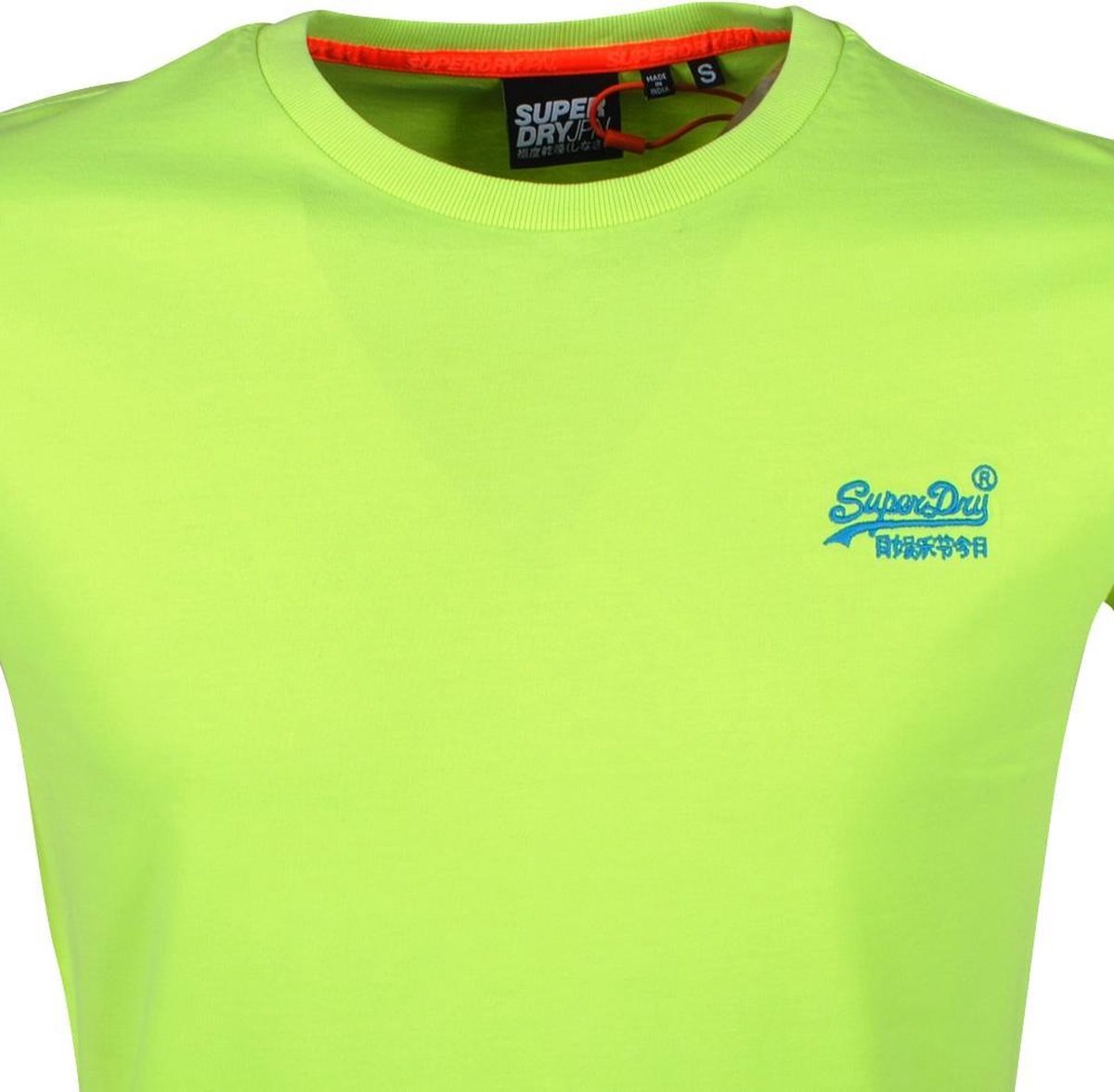 Superdry - Heren T-Shirt - Lite - Neon Geel | bol.com