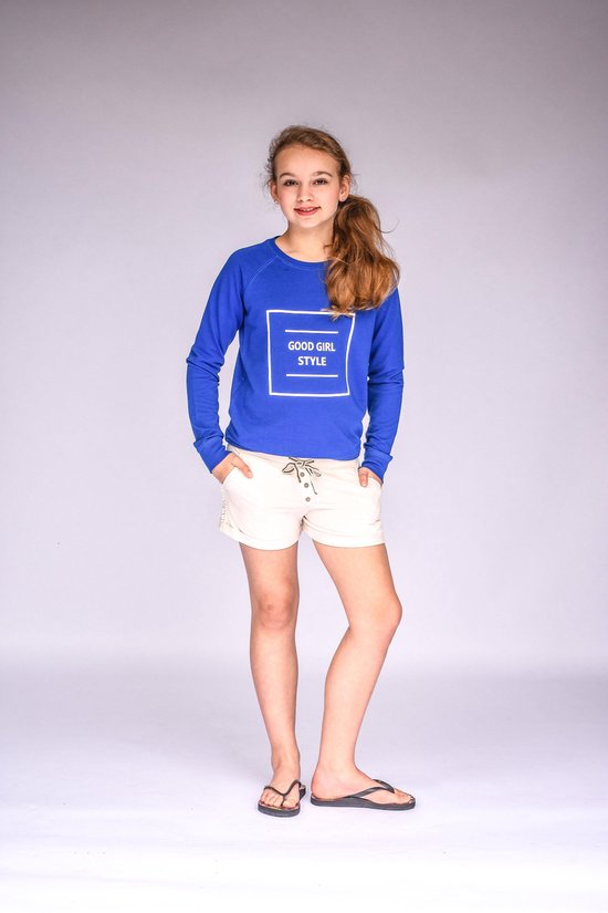 La V Good girl style sweatshirt blauw 140-146