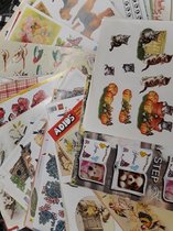 Hobby pakket 40 stuks 3d knipvellen fantasie en realistische dieren vlinders, vogels, honden enz.voor scrap en kaarten
