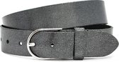 Thimbly Belts Dames riem pewter - dames riem - 4 cm breed - Pewter - Echt Leer - Taille: 105cm - Totale lengte riem: 120cm