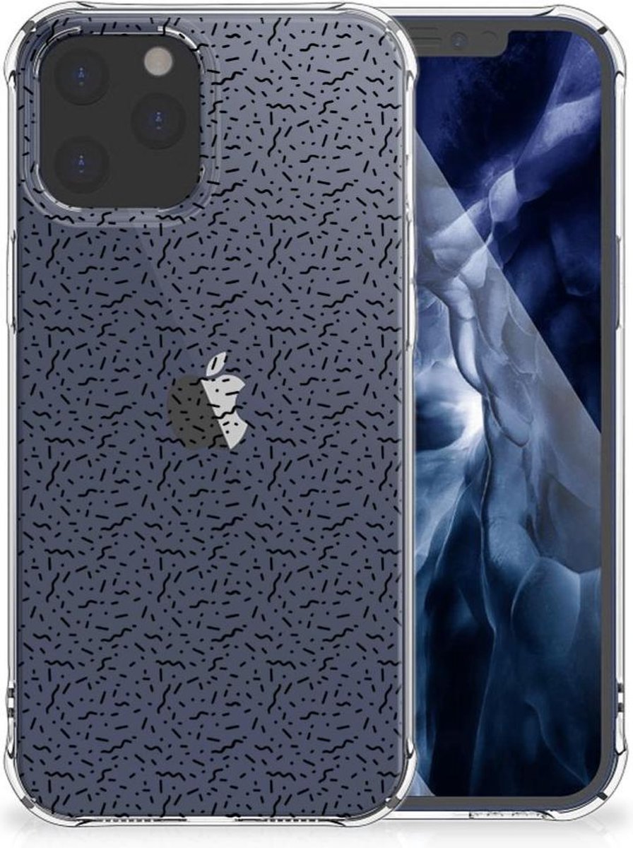 TPU Case Anti-Shock voor iPhone 12 Pro Max Doorzichtige Silicone Hoesje Stripes Dots
