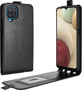 Shieldcase Samsung Galaxy A12 flip case - zwart leer