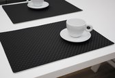 4x Polyline Placemat Zafiro Black - 30x43cm - onderlegger - tafeldecoratie - tafel dekken