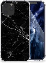 Smartphone hoesje iPhone 12 Pro Max Mobiel Hoesje met transparante rand Marmer Zwart