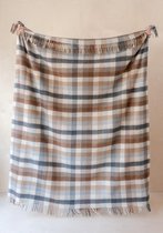 Plaid Neutraal Geruit (Neutral Check) - 145x190 - Gerecycled Wol - TBCo Scotland