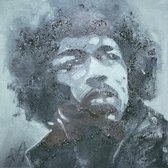 Atelier Axel Project222 - schilderij - Jimi Hendrix - turquoise - 22x22cm