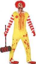 Rood en geel zombie clown kostuum voor volwassenen - Volwassenen kostuums