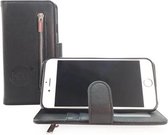 Samsung Galaxy S21 Ultra - Antique Black Leren Rits Portemonnee Hoesje - Lederen Wallet Case TPU meegekleurde binnenkant- Book Case - Flip Cover - Boek - 360º beschermend Telefoonh