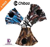 Camouflage 3-PACK Licht- Chibaa - JS2DEAL - Leger Print - Mondkapje  wasbaar en verstelbaar Mondmasker Met 1 vervangbare PM2.5 Filter - Katoenen Mondmasker met ventiel en filter- ijzeren neus
