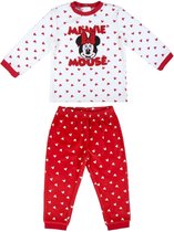 Disney - Minnie Mouse - Pyjama - baby/peuter - kraamcadeau - 100% katoen - in cadeau doos - rood/wit - 9-12 mnd (80)