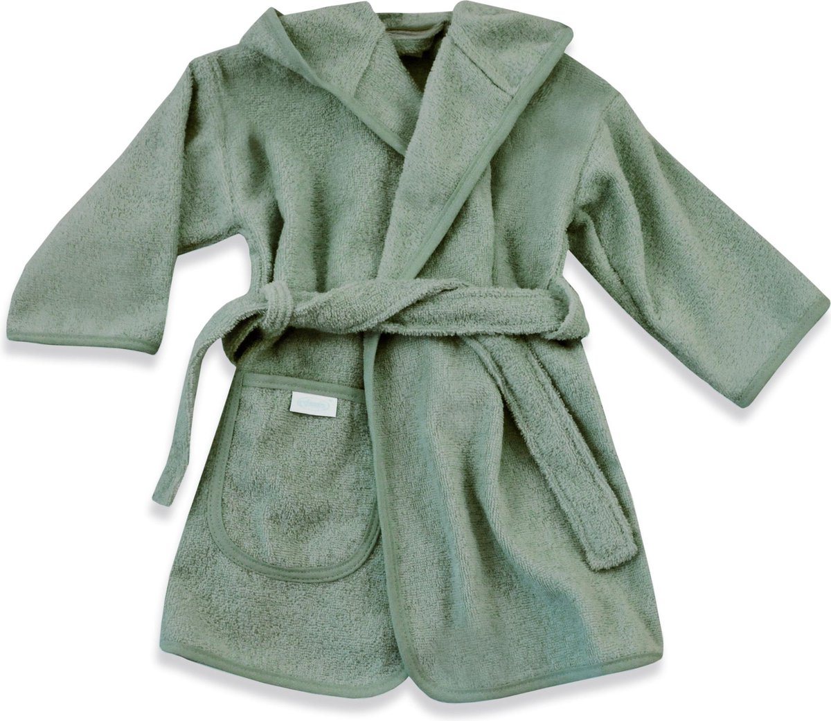 Gepersonaliseerde badjas stone green | funnies badjas | badjas met naam | 1-2 jaar | 100% zuivere katoen, badstof | baby | na het zwemmen | na het douchen