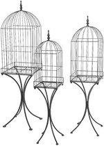 metal birdcage square black matt 30/25/20cm