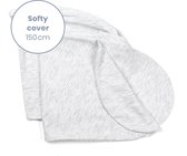 Doomoo Softy Cover - Hoes voor Klein Voedingskussen Softy - Biologisch Katoen - 150 cm - Chine White